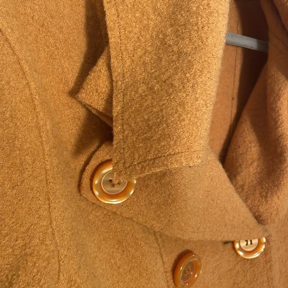 DM New York Vintage Mustard Wool Double Breasted Cropped Wide Sleeve Jacket - Picture 7 of 12